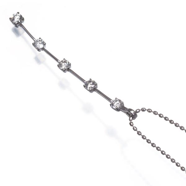 ダイヤ ダイヤモンド 0.30ct 5P ネックレス K18WG GENJ 限界値下げ品 