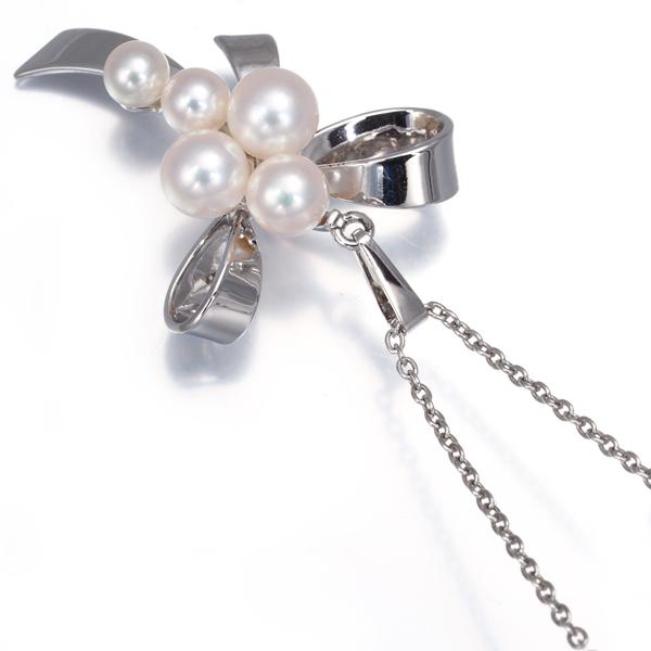 美品 MIKIMOTO ミキモト パール シルバー ネックレス MIKIMOTO（ミキモト） ハート パール ネックレス SV シルバー