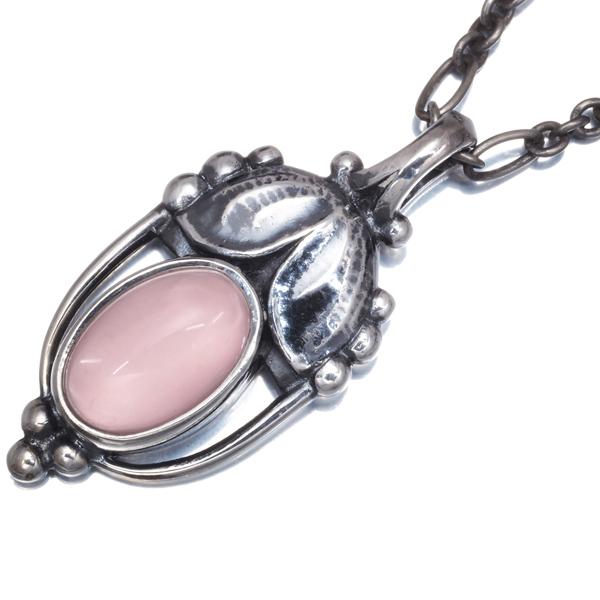  　2003　ローズクォーツ　ヘリテージ　ネックレス Georg Jensen ジョージジェンセン ネックレス ローズクォーツ