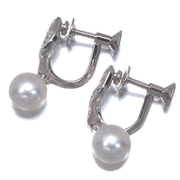 MIKIMOTO ミキモト イヤリング パール 真珠 7.2mm ダイヤ ダイヤモンド  