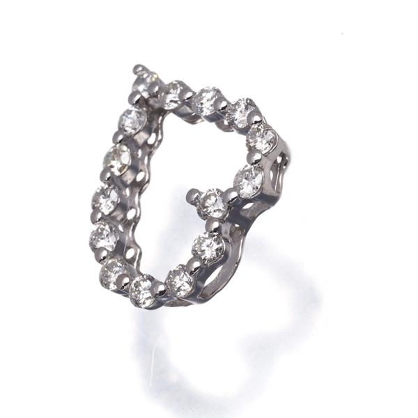 ダイヤ ダイヤモンド 0.57ct ハート ペンダントトップ K18WG GENJ