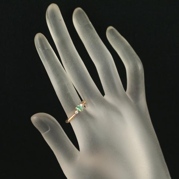 パライバトルマリン 0.241ct ダイヤ ダイヤモンド 0.06ct リング K18PG