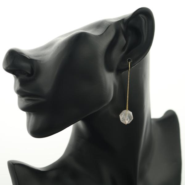 STAR JEWELRY スタージュエリー ピアス ローズクォーツ チェーン