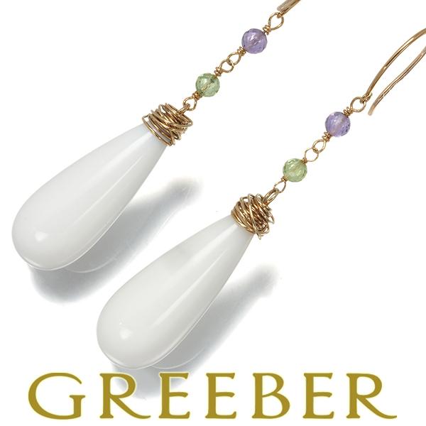 スタージュエリー ピアス ペリドット アメジスト ホワイトストーン ティアドロップ 揺れる フック K10YG BLJ/GENJ 大幅値下げ品 | STAR JEWELRY