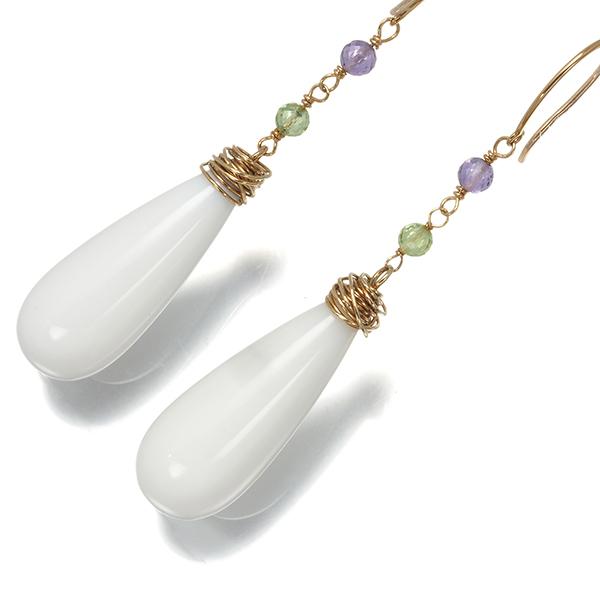 スタージュエリー ピアス ペリドット アメジスト ホワイトストーン ティアドロップ 揺れる フック K10YG BLJ/GENJ 大幅値下げ品 | STAR JEWELRY | 05