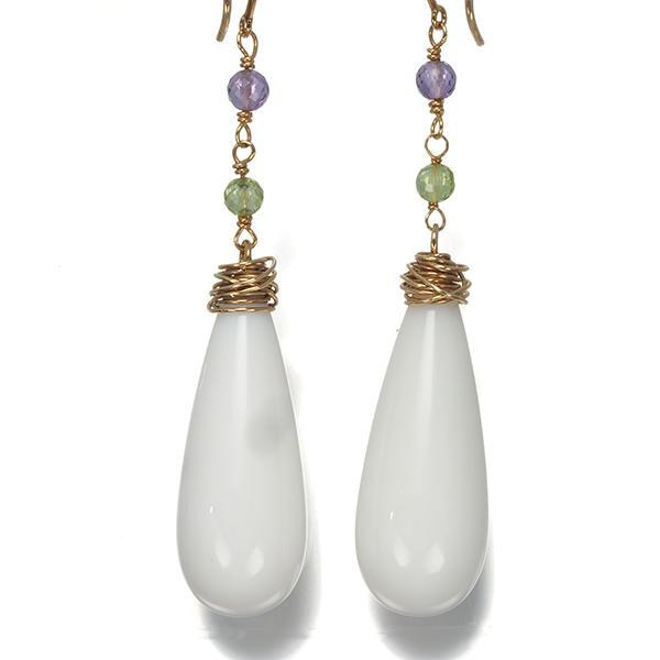 スタージュエリー ピアス ペリドット アメジスト ホワイトストーン ティアドロップ 揺れる フック K10YG BLJ/GENJ 大幅値下げ品 | STAR JEWELRY | 01