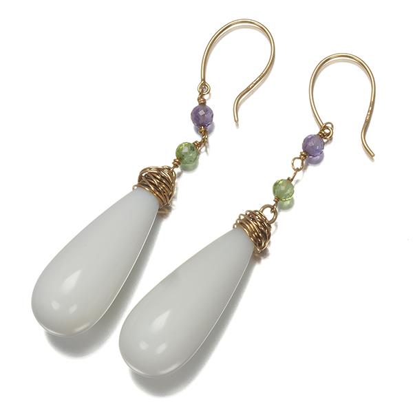 スタージュエリー ピアス ペリドット アメジスト ホワイトストーン ティアドロップ 揺れる フック K10YG BLJ/GENJ 大幅値下げ品 | STAR JEWELRY | 02