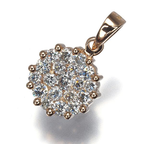 ダイヤ ダイヤモンド 1.02ct パヴェ サークル ペンダントトップ 