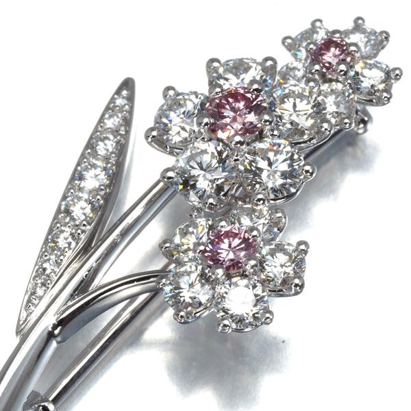 ギメル ブローチ ピンク＆クリアダイヤ ダイヤモンド 0.231ct/1.422ct
