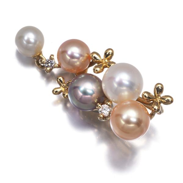 田崎真珠　TASAKI K18ダイヤ　パール デザインペンダントトップ TASAKI タサキ ペンダントトップ パール 真珠 ダイヤ