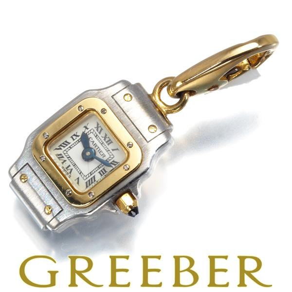カルティエ ペンダントトップ サファイア サントスガルベ 時計 チャーム K18YG/WG/ガラス BLJ 大幅値下げ品 | Cartier