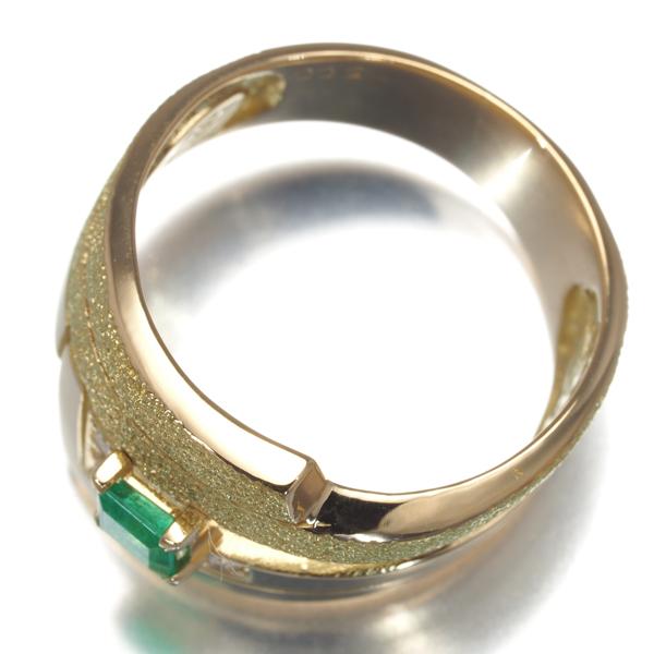 池田啓子 リング エメラルド ダイヤ ダイヤモンド 9号K18YG 指輪 BLJ  