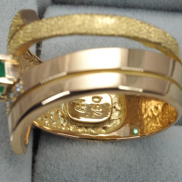 池田啓子 リング エメラルド ダイヤ ダイヤモンド 9号K18YG 指輪 BLJ  