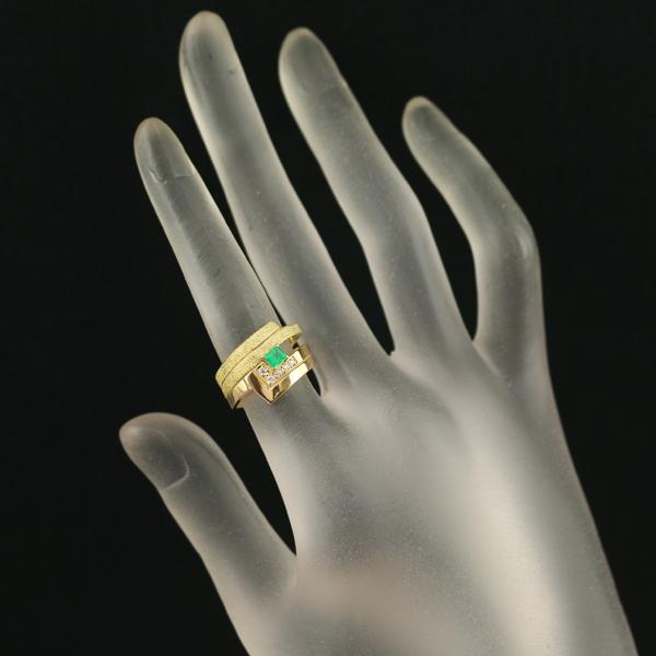 池田啓子 リング エメラルド ダイヤ ダイヤモンド 9号K18YG 指輪 BLJ  