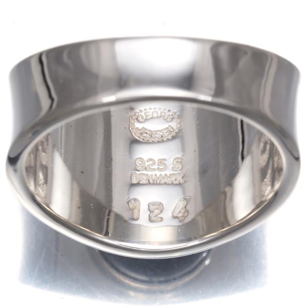 希少ジョージジェンセン約13.5号ネフライトリング指輪シルバー