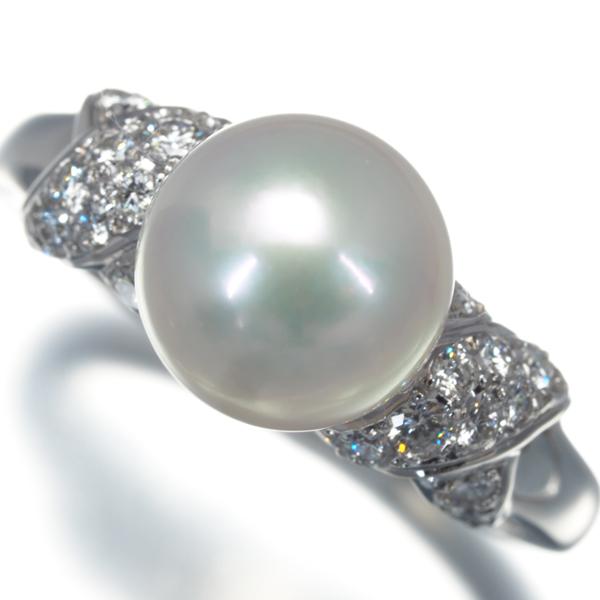 MIKIMOTO ミキモト リング パール 真珠 8.5mm ダイヤ ダイヤモンド