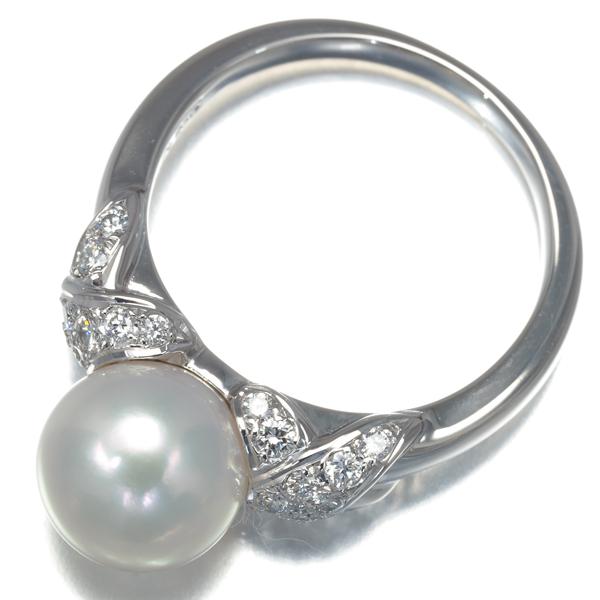 【極美品】ミキモト パール リング 8.5㎜珠 ダイヤモンド pt950 MIKIMOTO ミキモト リング パール 真珠 8.5mm ダイヤ