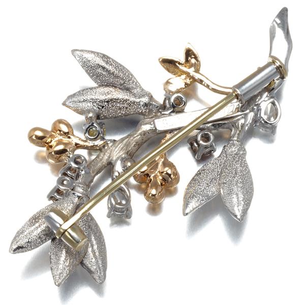 カッツァニーガ ブローチ ダイヤ ダイヤモンド スリーカラー リーフ 艶消し 彫金 K18YG/WG/PG BLJ 大幅値下げ品 |  | 04