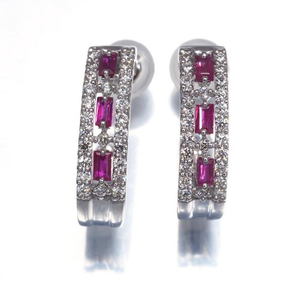 ダイヤ ダイヤモンド 0.15ct/0.15ct ルビー 0.14ct/0.14ct フープ  