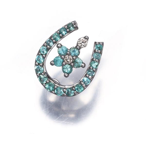 大ぶりクロストップ K18WG ルビー1.00ctダイヤ0.17ct