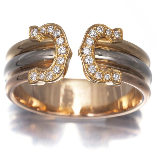 【美品】カルティエ 2C ダイヤモンド リング スモールワイド SM 750 Cartier（カルティエ） リング ダイヤ ダイヤモンド 2C ドゥーブルC C2