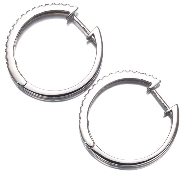 ダイヤ ダイヤモンド 0.25ct/0.25ct フープ ピアス K18WG GENJ  