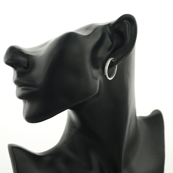 ダイヤ ダイヤモンド 0.25ct/0.25ct フープ ピアス K18WG GENJ  