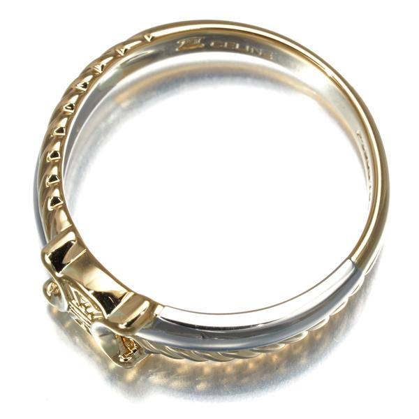 CELINE セリーヌ リング マカダム ロゴ コンビカラー 12号 K18YG