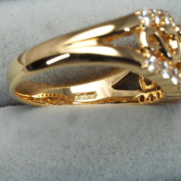 CELINE セリーヌ リング ダイヤ ダイヤモンド 0.60ct マカダム 透かし  