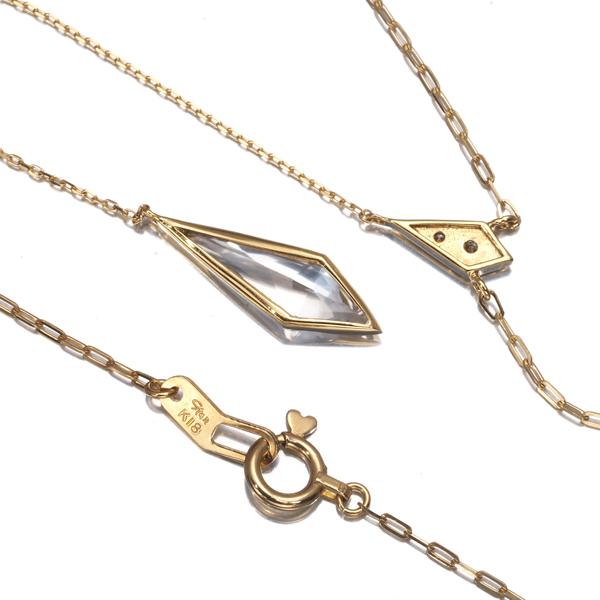 スタージュエリー K18 ダイヤモンド ＆ クォーツ ネックレス PRISM