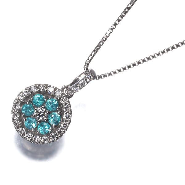 パライバトルマリン 0.11ct ダイヤ ダイヤモンド 0.10ct サークル 