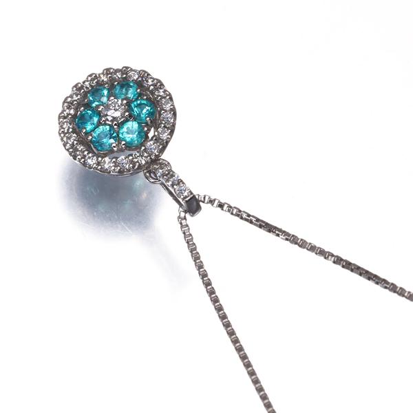 パライバトルマリン 0.11ct ダイヤ ダイヤモンド 0.10ct サークル 