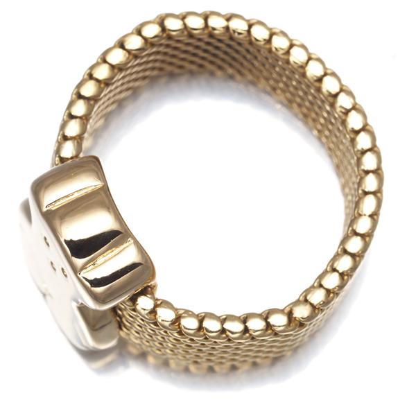 TOUS トウス リング メッシュ クマ アニマル 7号 K18YG 指輪 BLJ/GENJ  