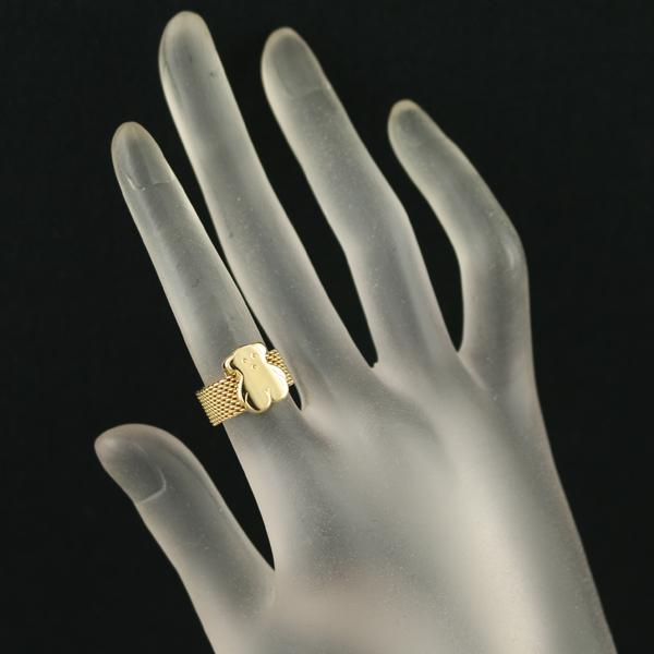 TOUS トウス リング メッシュ クマ アニマル 7号 K18YG 指輪 BLJ/GENJ  