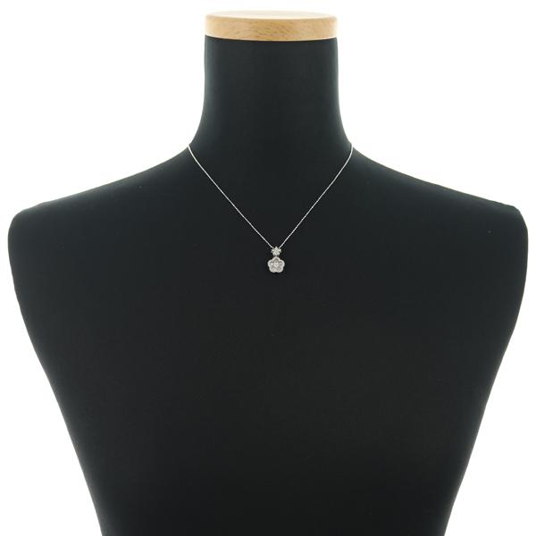 ダイヤ ダイヤモンド 0.68ct フラワー ネックレス K18WG GENJ 限界 