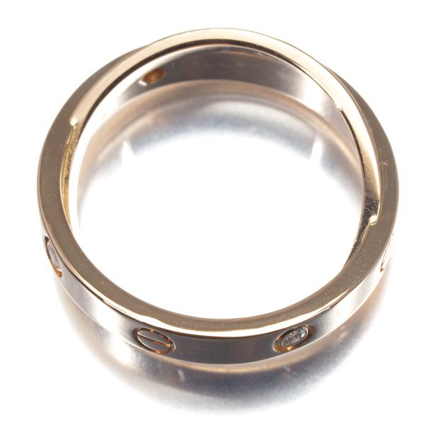 極美品 カルティエ ビーラブ リング 750 K18 PG WG ダイヤ 6P takami710_2304785