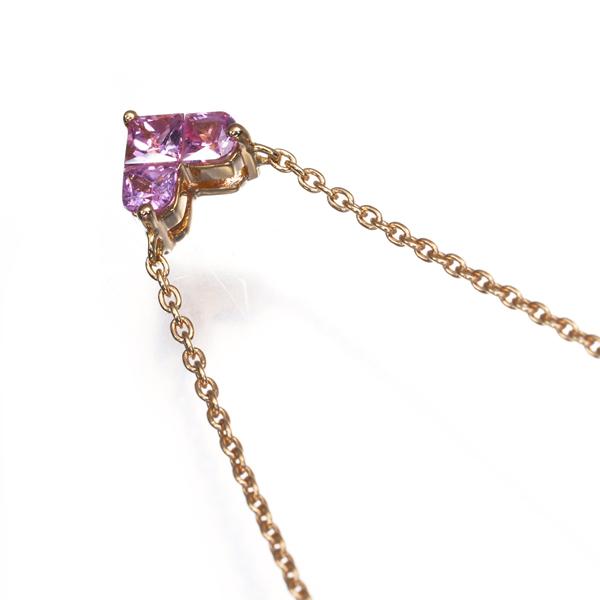 スタージュエリー k18 ミステリアスハート ピンク サファイア スター ハート スタージュエリー K18PG ピンクサファイア ペンダントネックレス