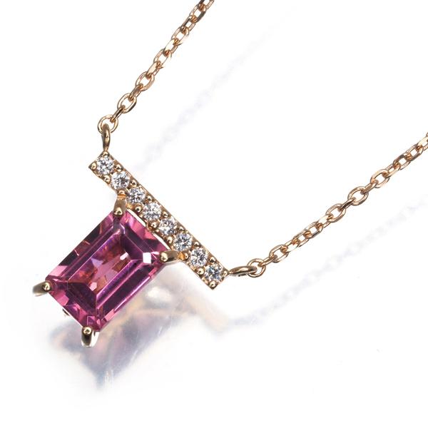 STAR JEWELRY K18 ネックレス ピンクトルマリン スタージュエリーピンクトルマリンダイヤモンドK18