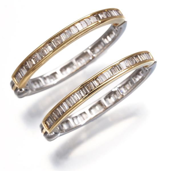 gstv ピアリングK18 PT950ダイヤテーパーカットイヤーカフ片耳