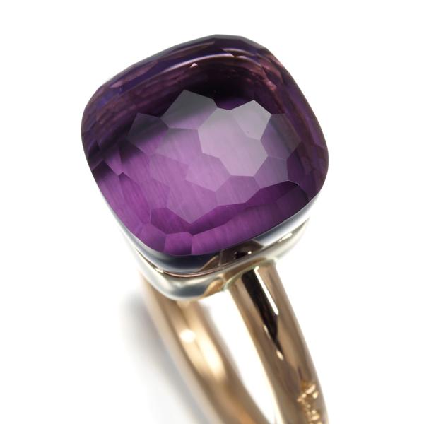 ポメラート リング アメジスト ヌード クラシック 54号 K18PG/WG 指輪  