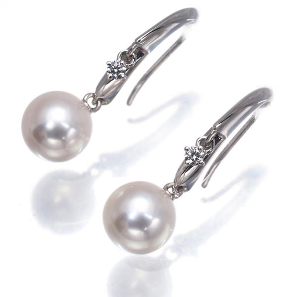 MIKIMOTO ミキモト ピアス パール 真珠 7.2mm ダイヤ ダイヤモンド  