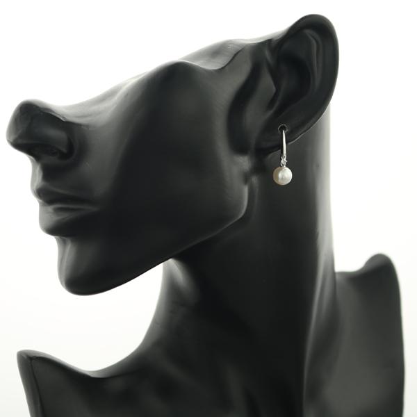 MIKIMOTO ミキモト ピアス パール 真珠 7.2mm ダイヤ ダイヤモンド  