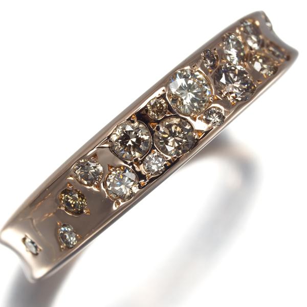 カシケイ リング ダイヤ ダイヤモンド 0.62ct メランジェ 18号 K18PG  