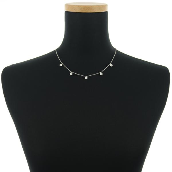 ダイヤ ダイヤモンド 0.19ct/0.66ct ステーション フラワー ネックレス 