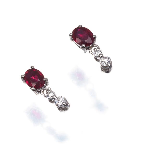 ルビー 0.18ct/0.21ct ダイヤ ダイヤモンド 0.04ct/0.04ct ピアス  