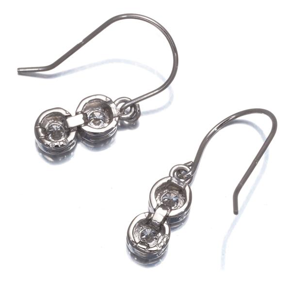 ダイヤ ダイヤモンド 0.13ct/0.13ct フック ピアス Pt900 GENJ  