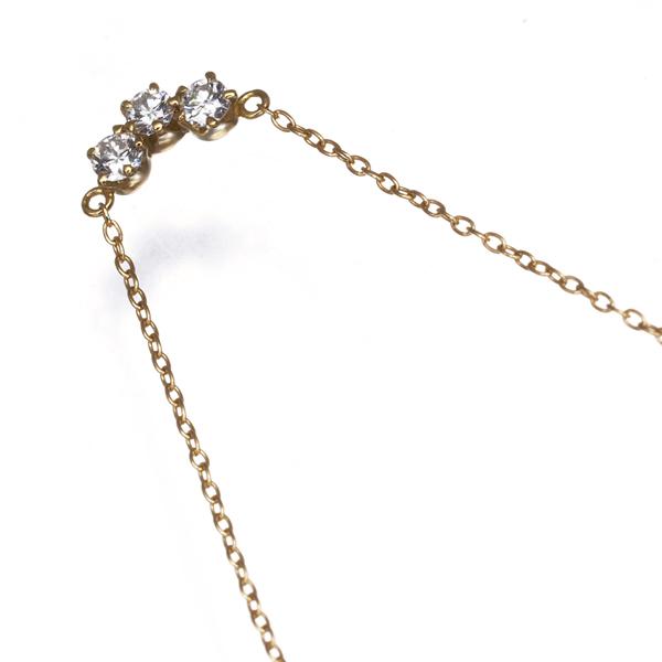 AHKAH アーカー ネックレス ダイヤ ダイヤモンド 0.10ct トレス 3P