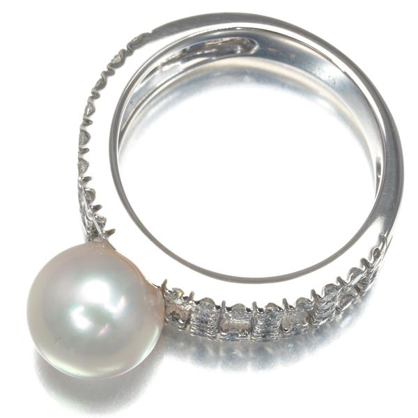 MIKIMOTO ミキモト リング パール 真珠 8.2mm ダイヤ ダイヤモンド 9号  