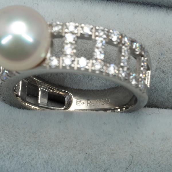 MIKIMOTO ミキモト リング パール 真珠 8.2mm ダイヤ ダイヤモンド 9号  