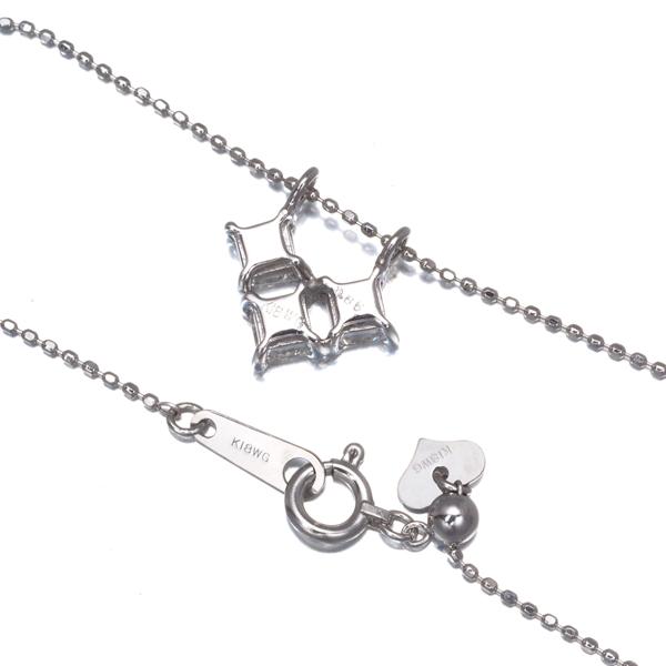 ダイヤ ダイヤモンド 0.65ct プリンセスカット ネックレス K18WG GENJ 